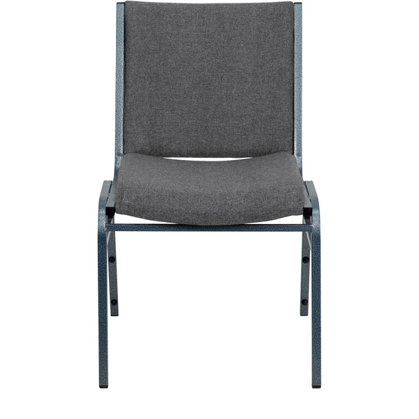 Gray Fabric |#| Heavy Duty Gray Fabric Stack Chair - Reception Furniture