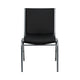 Black Vinyl |#| Heavy Duty Black Vinyl Stack Chair - Reception Furniture