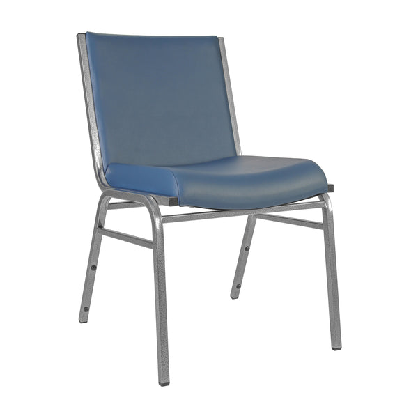 Navy Vinyl |#| Heavy Duty Navy Vinyl Stack Chair - Reception Furniture