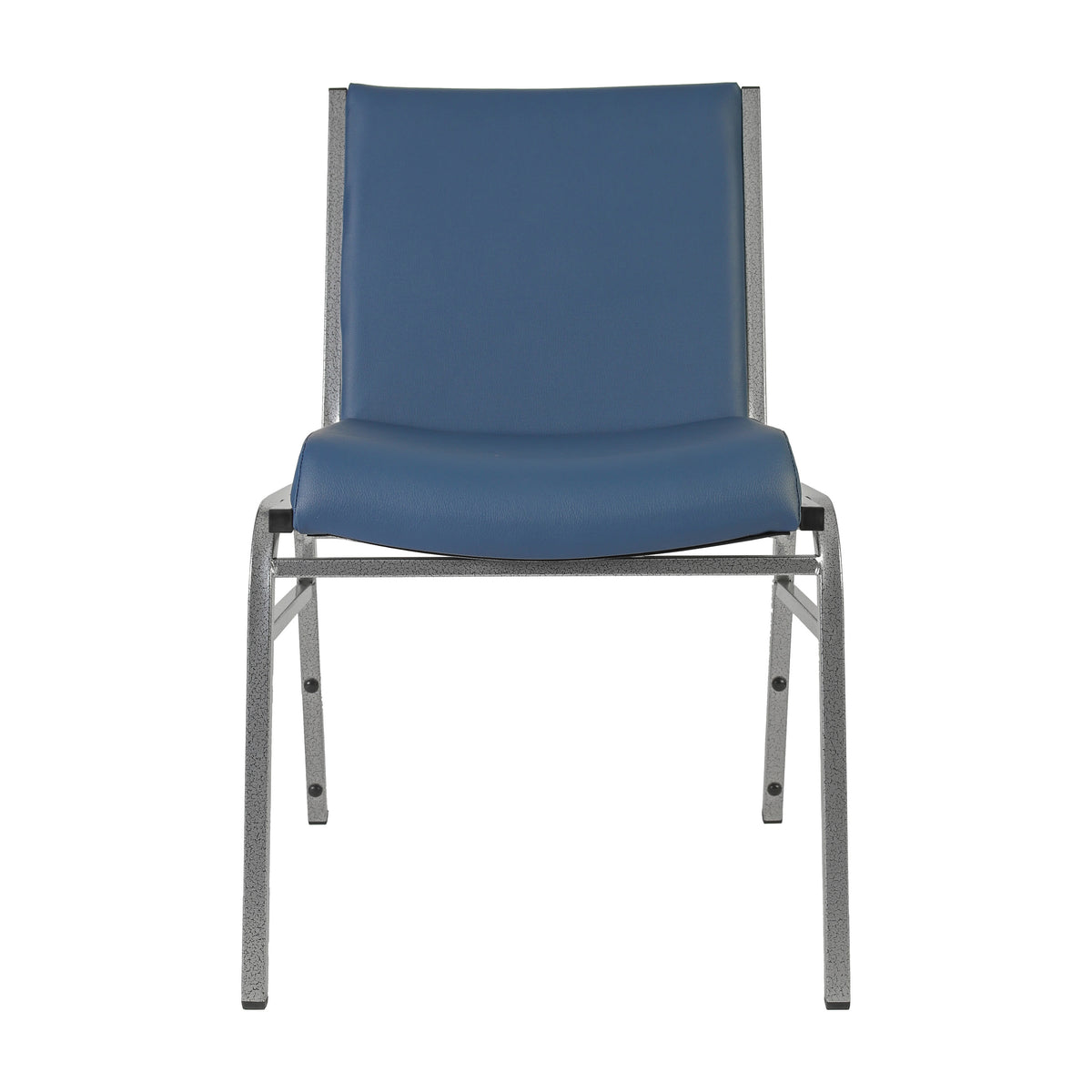 Navy Vinyl |#| Heavy Duty Navy Vinyl Stack Chair - Reception Furniture