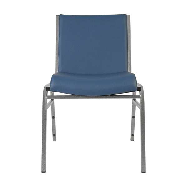 Navy Vinyl |#| Heavy Duty Navy Vinyl Stack Chair - Reception Furniture
