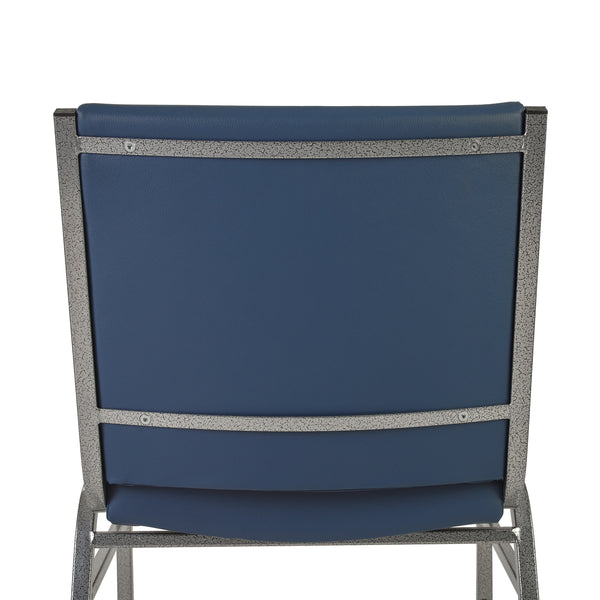 Navy Vinyl |#| Heavy Duty Navy Vinyl Stack Chair - Reception Furniture