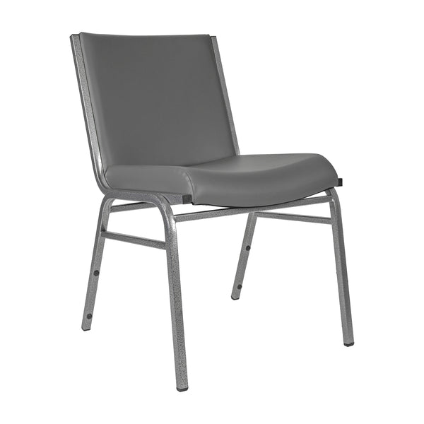 Gray Vinyl |#| Heavy Duty Gray Vinyl Stack Chair - Reception Furniture