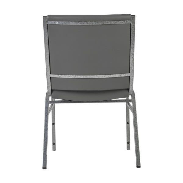 Gray Vinyl |#| Heavy Duty Gray Vinyl Stack Chair - Reception Furniture