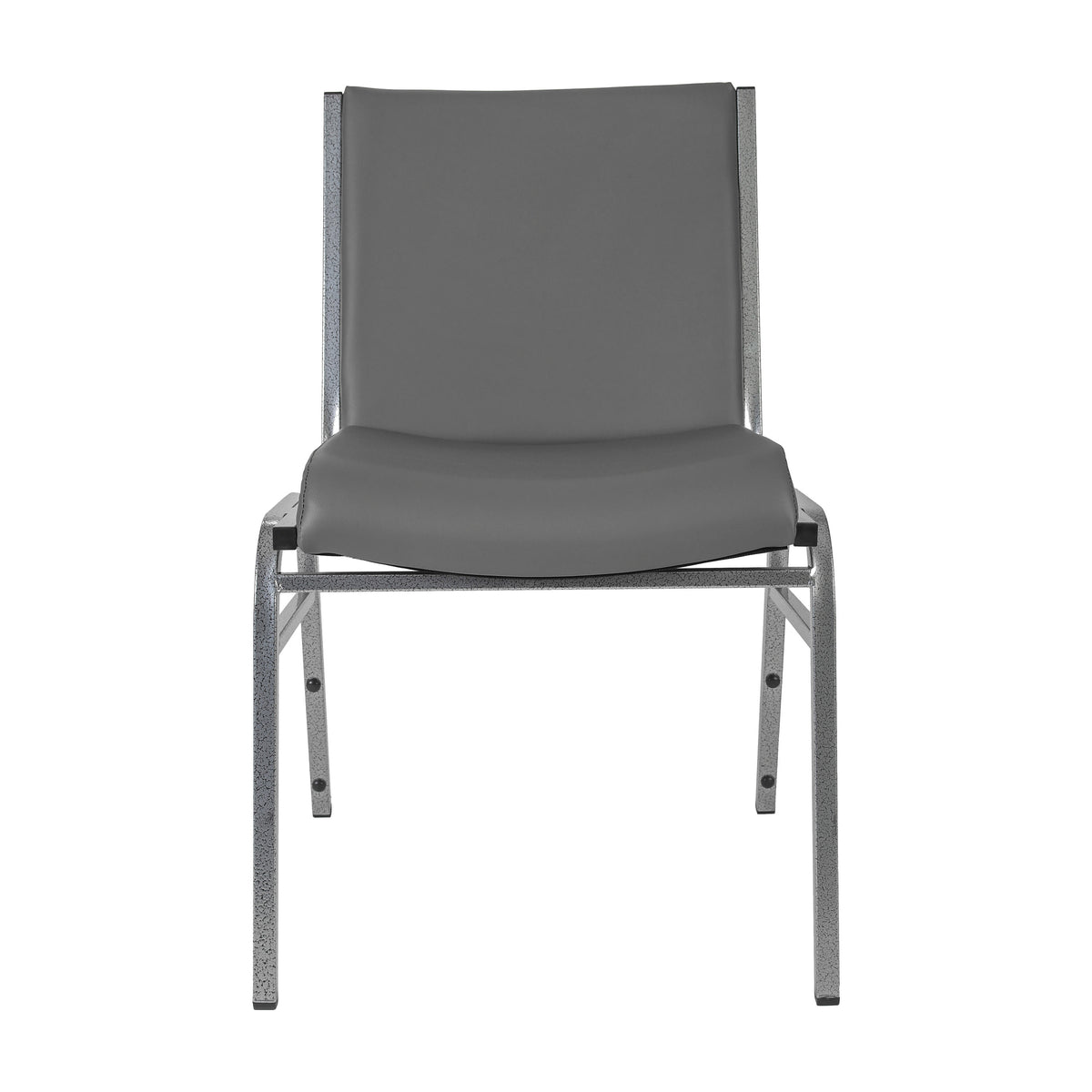 Gray Vinyl |#| Heavy Duty Gray Vinyl Stack Chair - Reception Furniture