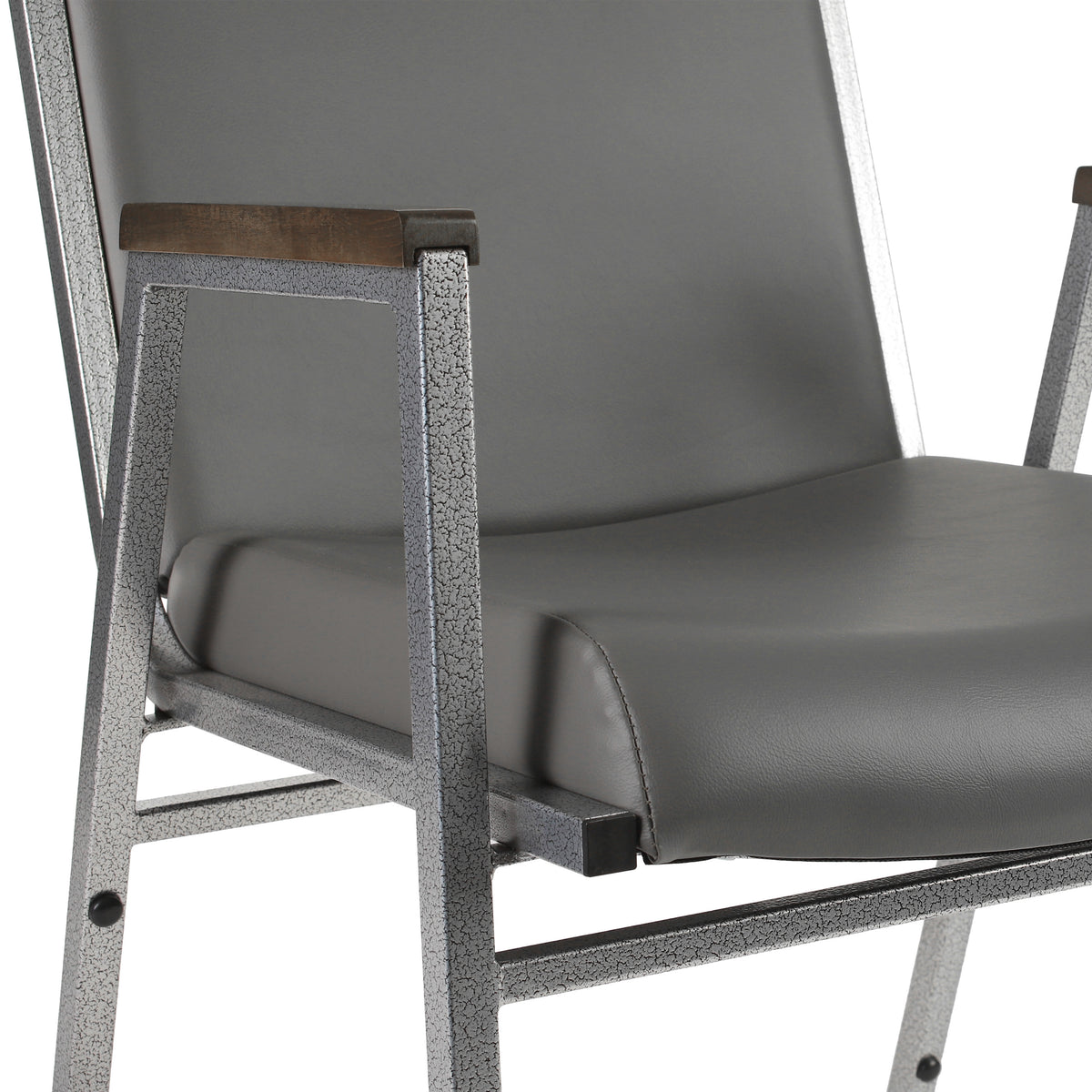 Gray Vinyl |#| Heavy Duty Gray Vinyl Stack Chair - Reception Furniture