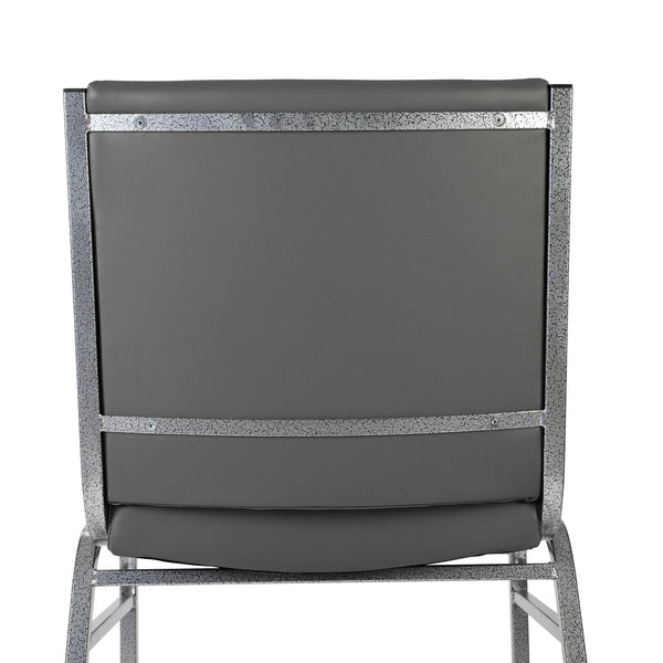 Gray Vinyl |#| Heavy Duty Gray Vinyl Stack Chair - Reception Furniture