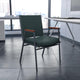 Green Patterned Fabric |#| Heavy Duty Green Patterned Fabric Stack Chair with Arms - Reception Furniture