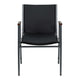 Black Vinyl |#| Heavy Duty Black Vinyl Stack Chair with Arms - Reception Furniture