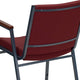 Burgundy Patterned Fabric |#| Heavy Duty Burgundy Patterned Fabric Stack Chair with Arms - Reception Furniture