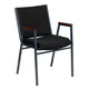 Black Patterned Fabric |#| Heavy Duty Black Dot Fabric Stack Chair with Arms - Reception Furniture