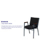 Black Patterned Fabric |#| Heavy Duty Black Dot Fabric Stack Chair with Arms - Reception Furniture