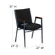 Black Patterned Fabric |#| Heavy Duty Black Dot Fabric Stack Chair with Arms - Reception Furniture