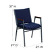 Navy Patterned Fabric |#| Heavy Duty Navy Blue Dot Fabric Stack Chair with Arms - Reception Furniture