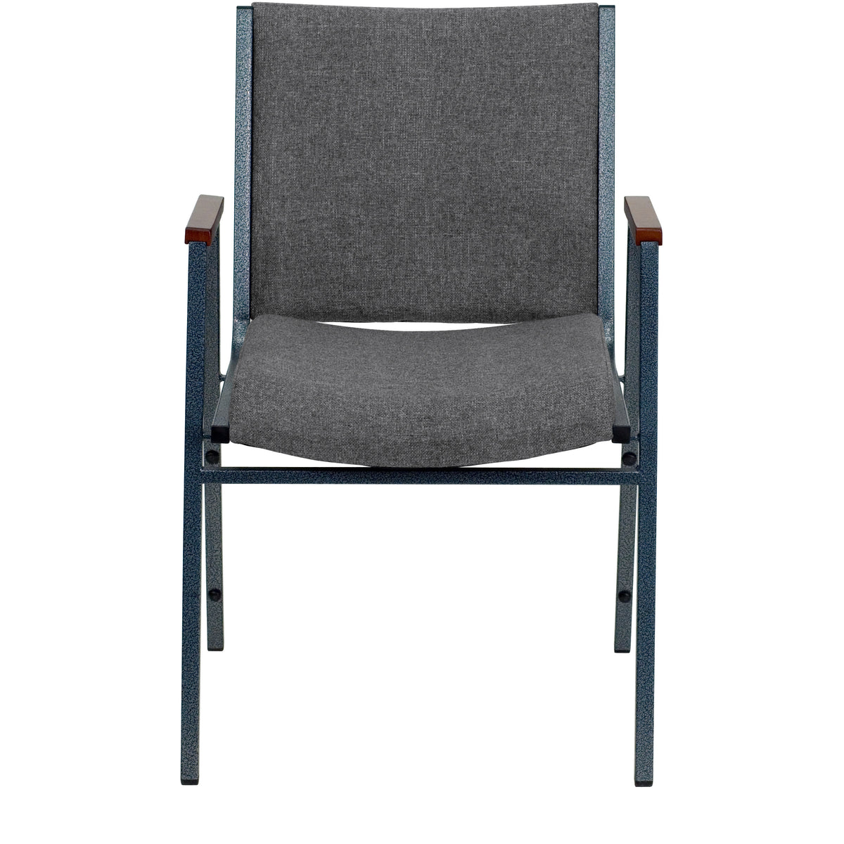 Gray Fabric |#| Heavy Duty Gray Fabric Stack Chair with Arms - Reception Furniture