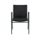 Black Vinyl |#| Heavy Duty Black Vinyl Stack Chair with Arms - Reception Furniture