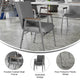 Gray Vinyl |#| Heavy Duty Gray Vinyl Stack Chair with Arms - Reception Furniture
