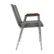 Gray Vinyl |#| Heavy Duty Gray Vinyl Stack Chair with Arms - Reception Furniture