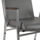 Gray Vinyl |#| Heavy Duty Gray Vinyl Stack Chair with Arms - Reception Furniture