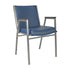 Navy Vinyl |#| Heavy Duty Navy Vinyl Stack Chair with Arms - Reception Furniture