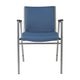 Navy Vinyl |#| Heavy Duty Navy Vinyl Stack Chair with Arms - Reception Furniture