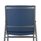 Navy Vinyl |#| Heavy Duty Navy Vinyl Stack Chair with Arms - Reception Furniture