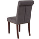 Dark Gray Fabric |#| Dk Gray Fabric Parsons Chair with Rolled Back, Accent Nail Trim & Walnut Finish