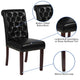 Black LeatherSoft |#| Black LeatherSoft Parsons Chair w/Rolled Back, Accent Nail Trim &Walnut Finish