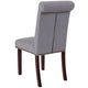 Light Gray Fabric |#| Lt Gray Fabric Parsons Chair with Rolled Back, Accent Nail Trim & Walnut Finish