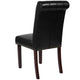 Black LeatherSoft |#| Black LeatherSoft Parsons Chair w/Rolled Back, Accent Nail Trim &Walnut Finish