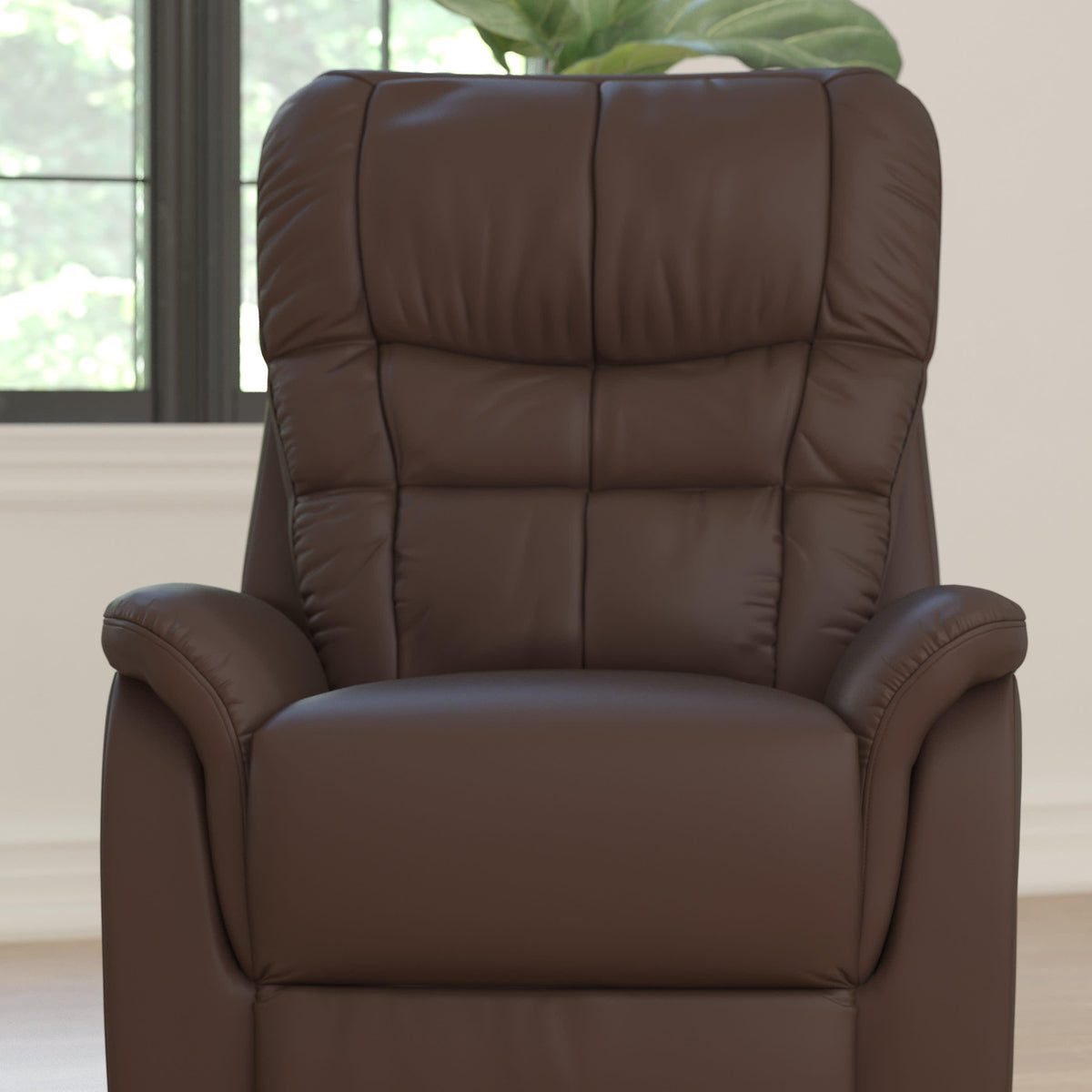 Cognac LeatherSoft |#| Cognac LeatherSoft Remote Powered Lift Recliner for Elderly - Medical Furniture
