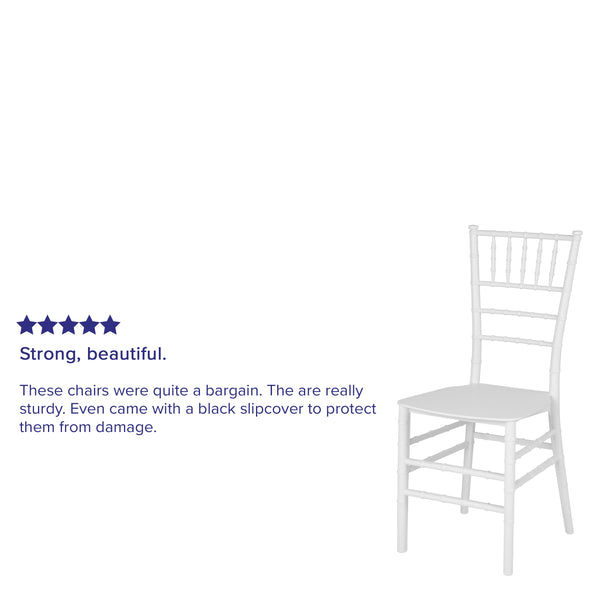 White |#| White Stackable Resin Chiavari Chair - Banquet and Event Furniture