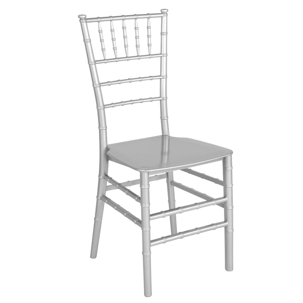 Silver |#| Silver Stackable Resin Chiavari Chair - Banquet and Event Furniture