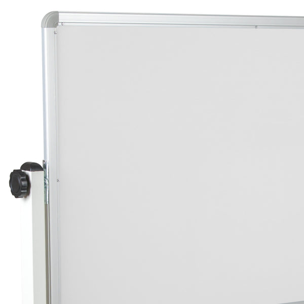 62.5"W x 62.25"H |#| 62.5"W x 62.25"H Reversible Mobile Cork Bulletin & White Board with Pen Tray