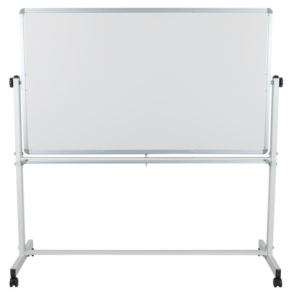 62.5"W x 62.25"H |#| 62.5"W x 62.25"H Reversible Mobile Cork Bulletin & White Board with Pen Tray