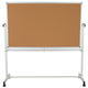 64.25"W x 64.75"H |#| 64.25"W x 64.75"H Reversible Mobile Cork Bulletin & White Board with Pen Tray