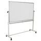 64.25"W x 64.75"H |#| 64.25"W x 64.75"H Reversible Mobile Cork Bulletin & White Board with Pen Tray