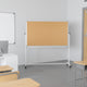 45.25"W x 54.75"H |#| 45.25"W x 54.75"H Reversible Mobile Cork Bulletin & White Board with Pen Tray