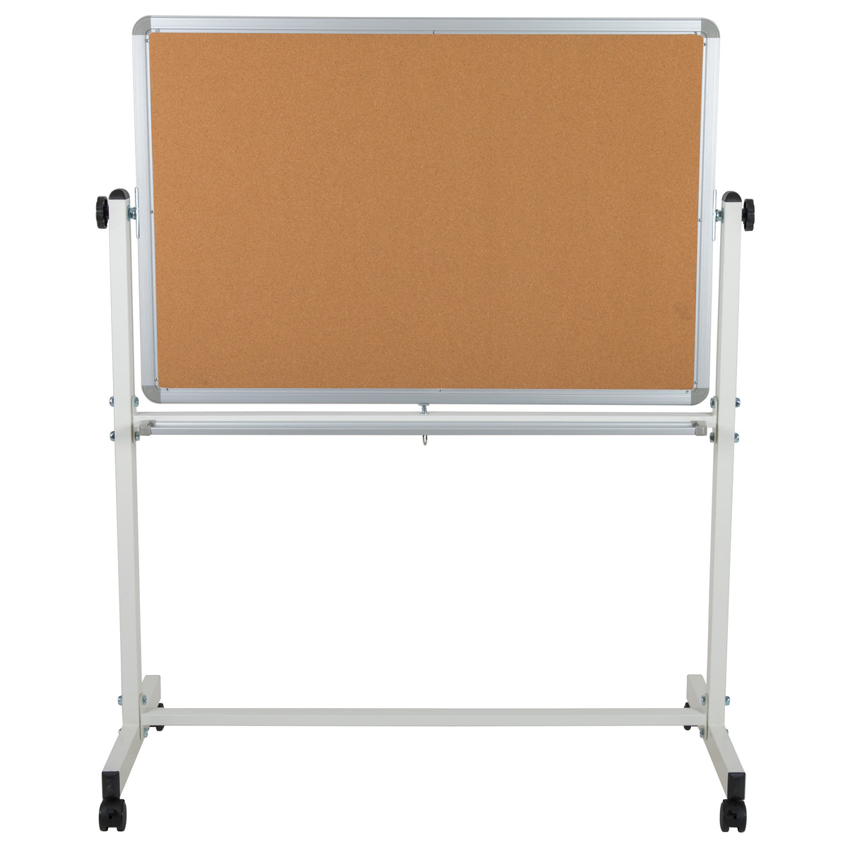 45.25"W x 54.75"H |#| 45.25"W x 54.75"H Reversible Mobile Cork Bulletin & White Board with Pen Tray