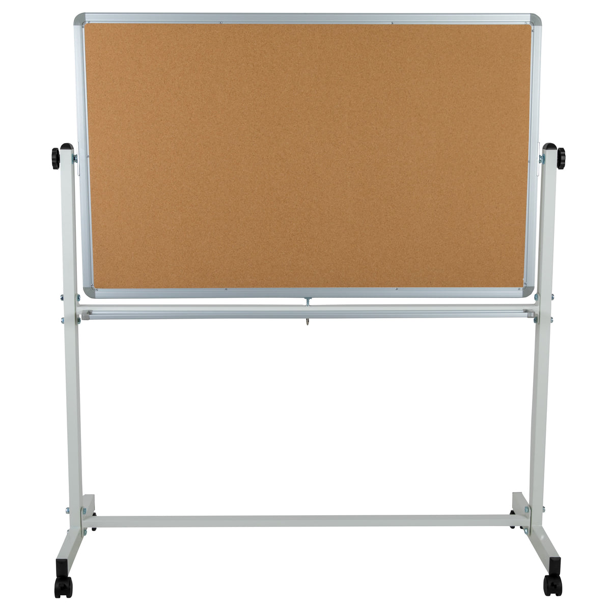 53"W x 59"H |#| 53"W x 59"H Reversible Mobile Cork Bulletin & White Board with Pen Tray