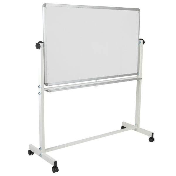 53"W x 59"H |#| 53"W x 59"H Reversible Mobile Cork Bulletin & White Board with Pen Tray