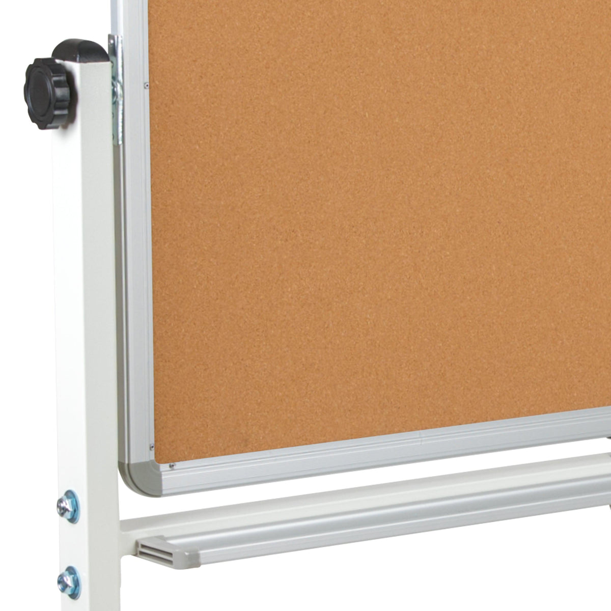 53"W x 59"H |#| 53"W x 59"H Reversible Mobile Cork Bulletin & White Board with Pen Tray