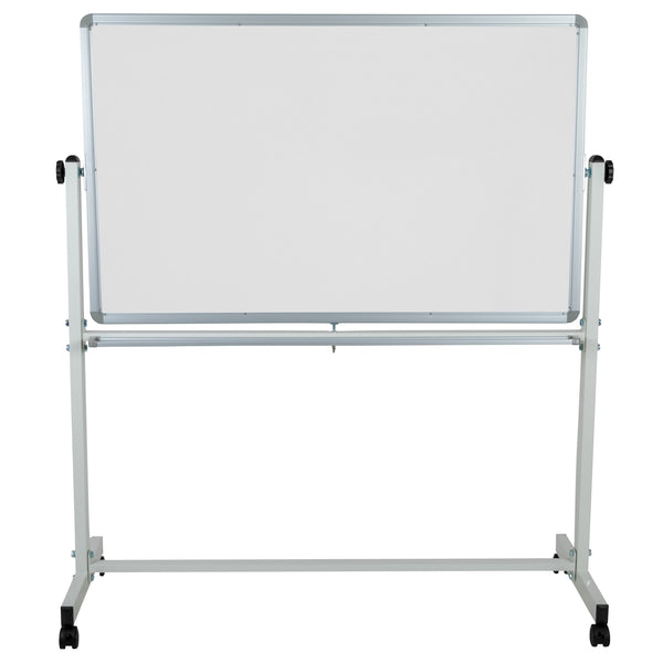 53"W x 59"H |#| 53"W x 59"H Reversible Mobile Cork Bulletin & White Board with Pen Tray