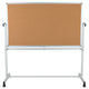 62.5"W x 62.25"H |#| 62.5"W x 62.25"H Reversible Mobile Cork Bulletin & White Board with Pen Tray