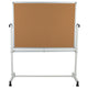 53"W x 62.5"H |#| 53"W x 62.5"H Reversible Mobile Cork Bulletin & White Board with Pen Tray