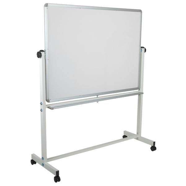 53"W x 62.5"H |#| 53"W x 62.5"H Reversible Mobile Cork Bulletin & White Board with Pen Tray