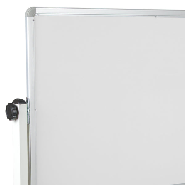 53"W x 62.5"H |#| 53"W x 62.5"H Reversible Mobile Cork Bulletin & White Board with Pen Tray