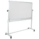 62.5"W x 62.25"H |#| 62.5"W x 62.25"H Reversible Mobile Cork Bulletin & White Board with Pen Tray