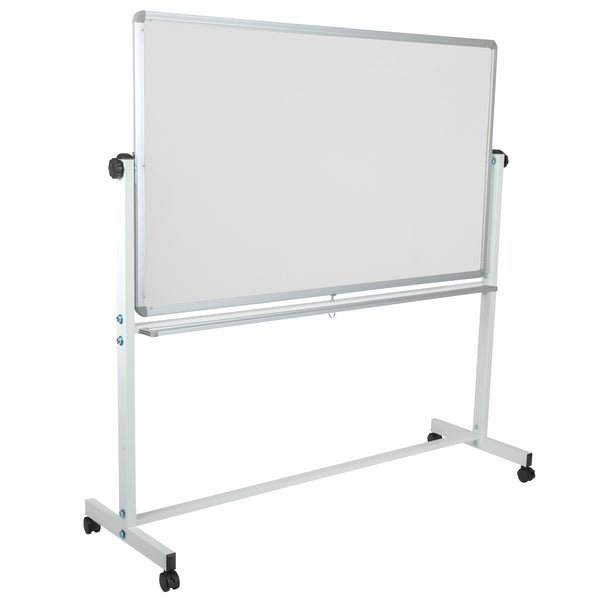 62.5"W x 62.25"H |#| 62.5"W x 62.25"H Reversible Mobile Cork Bulletin & White Board with Pen Tray