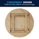 Light Natural |#| 60" Round Antique Rustic Solid Pine Farmhouse Folding Table in Light Natural